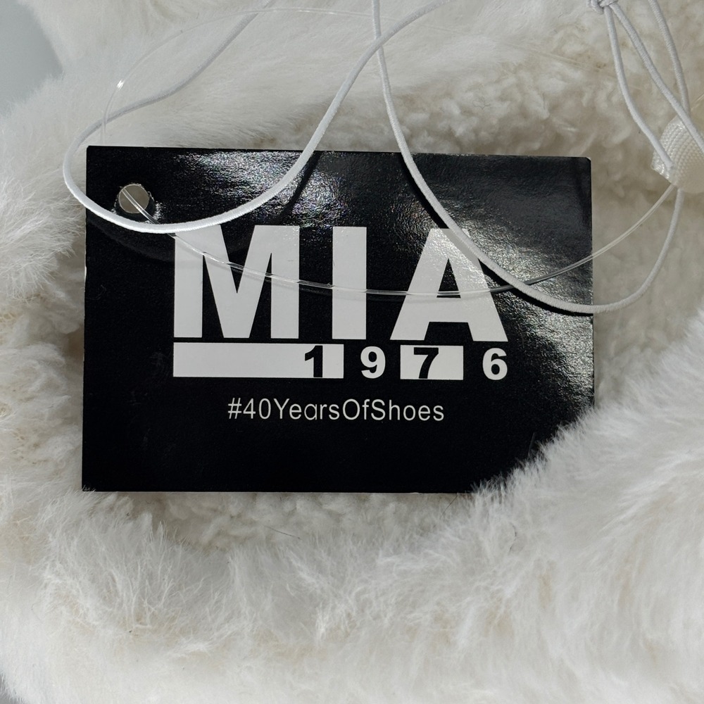 Mia Cozi Multi-Bow Slipper Cream/Black Women Size 7 Faux Fur Lounge Cozy Warm - Picture 2 of 12